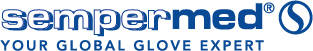 Sinise ja valgega Sempermed logo