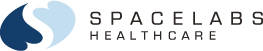 Sinise ja mustaga Spacelabs logo