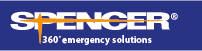 Sinise ja valgega Spencer logo