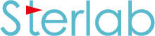 Sinise ja punasega Sterlab logo
